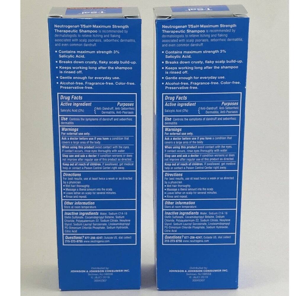 2 Neutrogena T/Sal Therapeutic Shampoo| 4.5 fl oz Each | Clear Dandruff - Picture 4 of 9